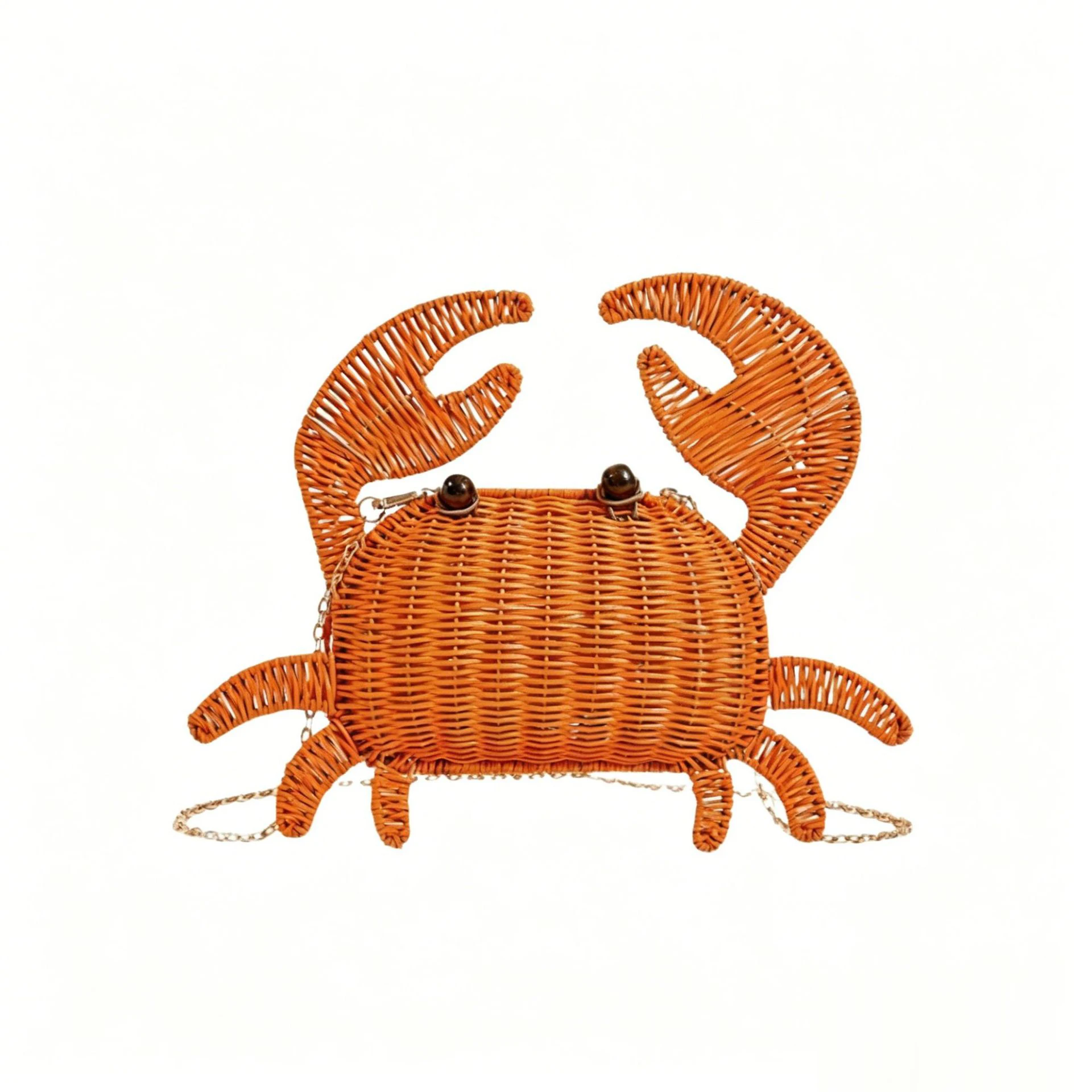Cute Crab Shaped Rattan Bag Bohemian Wicker Woven Shoulder Bags for Women Funny Purses Beach Straw Bag NEW Handmade Handbags view 5