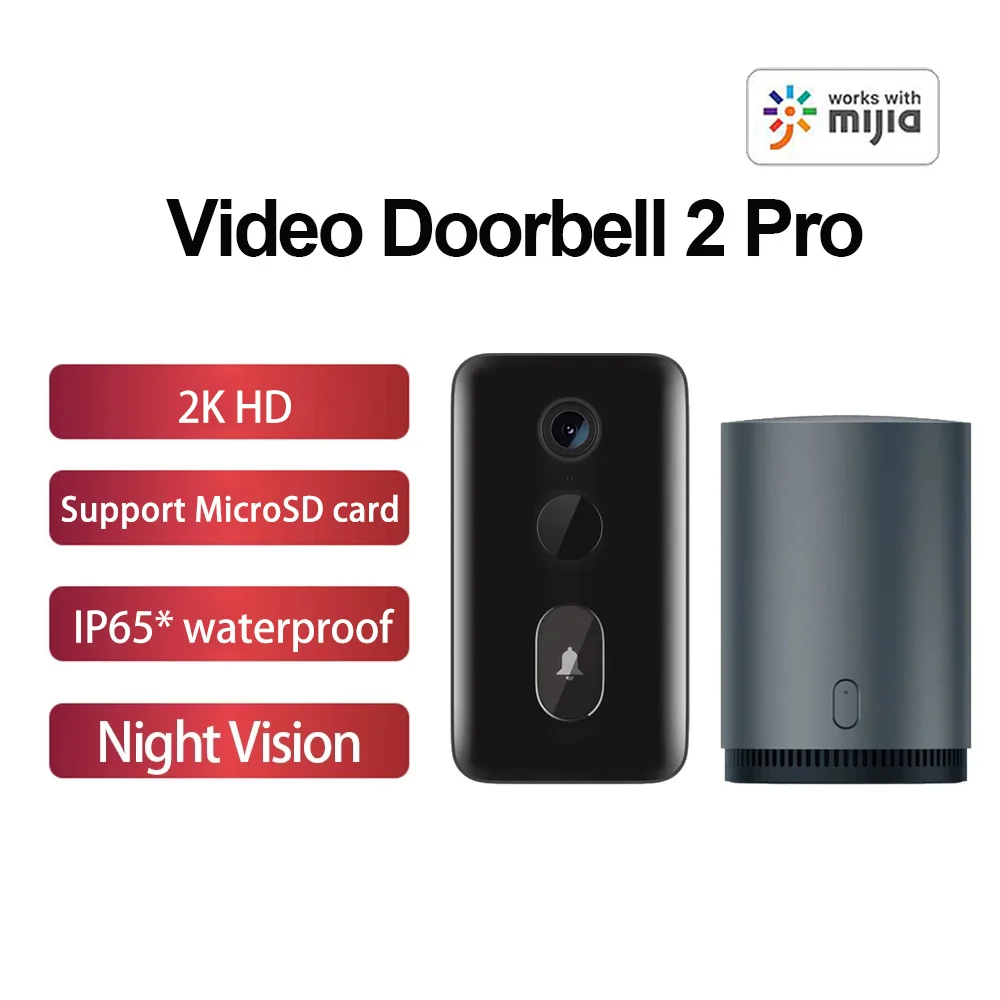 Xiaofang Smart Video Doorbell 2 Pro 2K HD Infrared Night Vision 2 Way Intercom WiFi Doorbell Smart Home Door Bell Camera