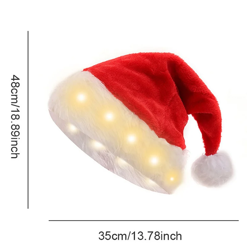 قبعة سانتا LED تضيء قبعة عيد الميلاد قبعة عيد الميلاد للأطفال والكبار قبعة حفلات وامضة عطلة الديكور مضحك زي هدية السنة الجديدة