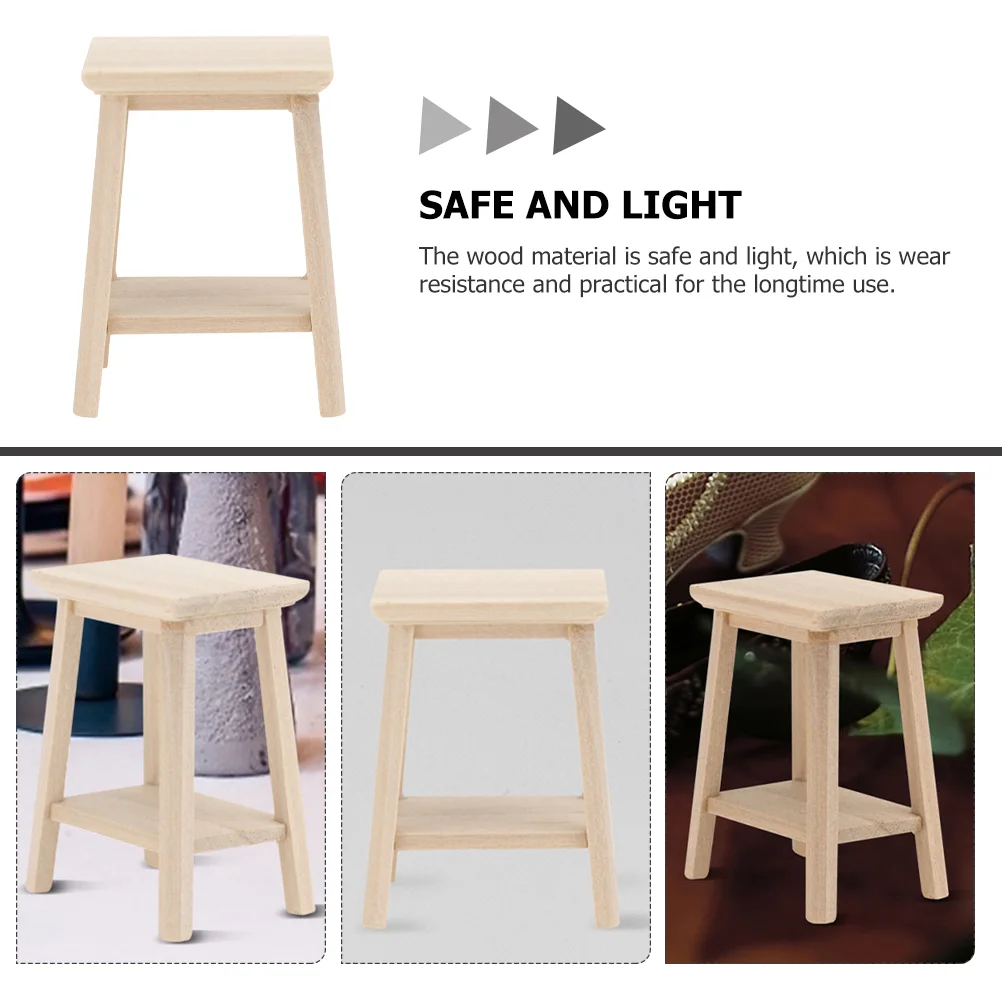 2-teiliger Puppenhaus-Hocker, Modell Bonsai, Miniaturmöbel, schmücken Holz-Layout-Requisite