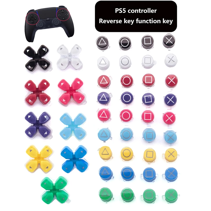 Кнопки D-pad, джойстик, колпачки для ручек для большого пальца, набор кнопок ABXY, запасная часть, замена для контроллера PS5, аксессуары для геймпада