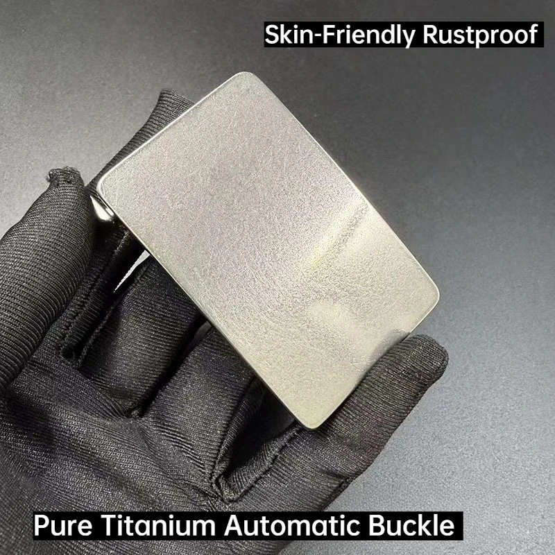 

Solid Titanium 3.5cm Wide Trigger-Action Buckle Belt Clasp Head Rustproof Skin-Friendly Men Belt Buckle Waistband Plate Buckle