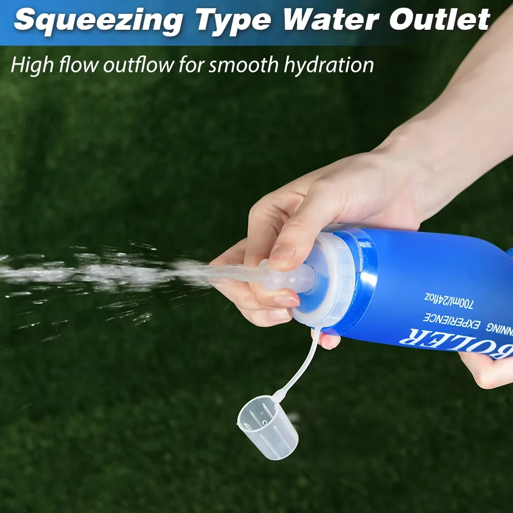 NEWBOLER 300/500/700ML Water Bottle TPU Folding Soft Bottle Outdoor Sport Water Bag Collapsible Water Bottle Running Camping image 5