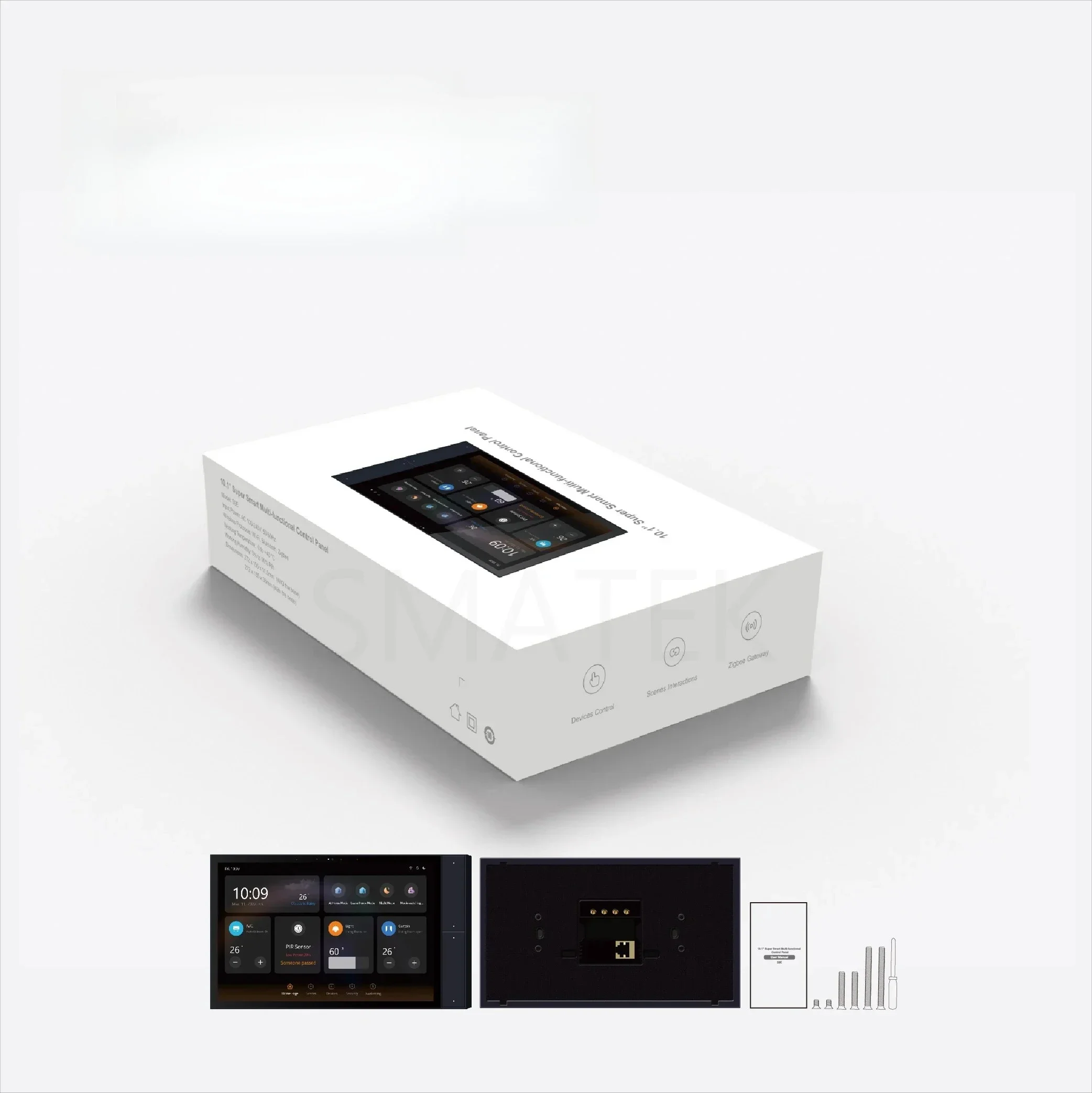 

Tuya 10'' In-Wall Touchscreen Panel Smart Home Control Dashboard For Smart Home Access Control And Whole Home Automation System