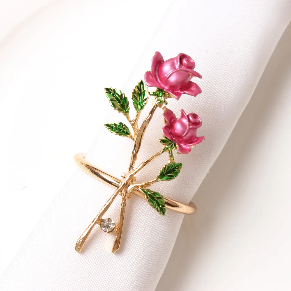 4pcs Dripping Dragonfly Napkin Button Napkin Ring Hotel Wedding Table Cloth Ring