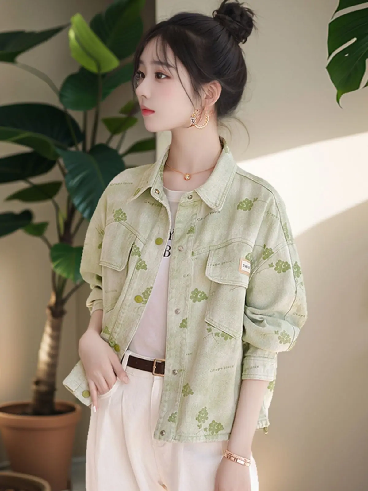 

Suede Women'S Bomber Jackets Autumn Winter Coat Woman Plush Warm Soft Front Pocket Button Pure Simple Basic Style Ladies Fashion