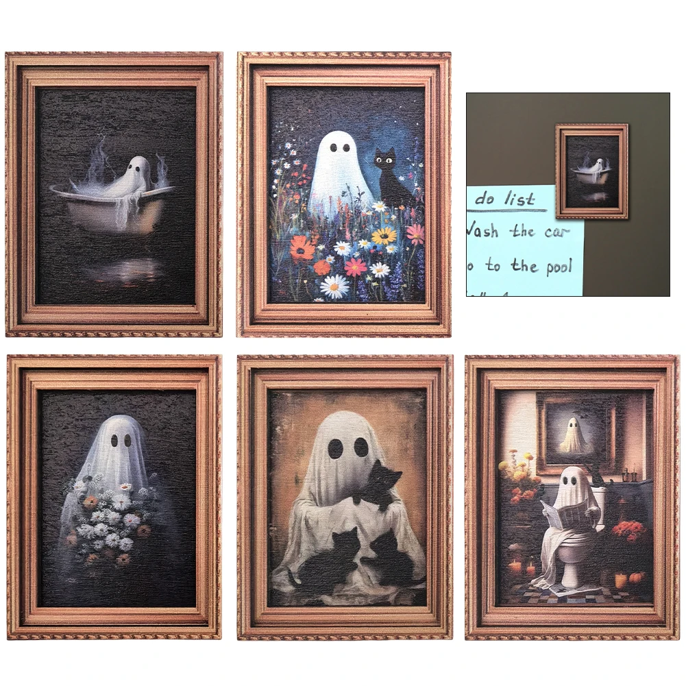 Creative 3D Halloween Retro Photo Frame Fridge Magnet Poster Fridge Magnet Wooden 6*8cm Fridge Magnet Stickers Home Decor