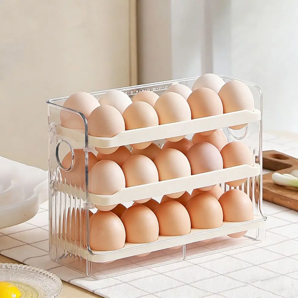 Practical Plastic Egg Storage Box Space Saving Large Capacity Large Egg Holder Dedicated Egg Container Home Use