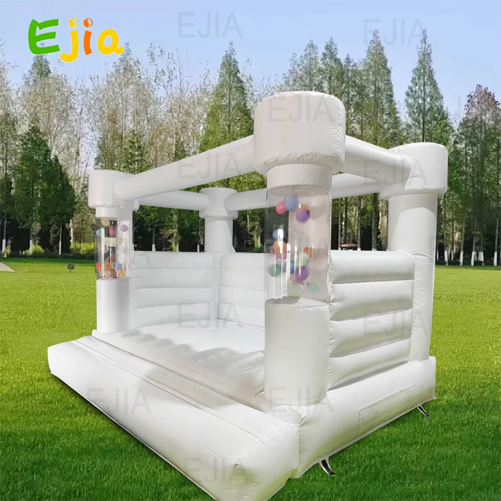 

All PVC Inflatable White Bounce House Balloon Bouncy House Castle With Large Jumping Area Bounce House Castle for Wedding Party