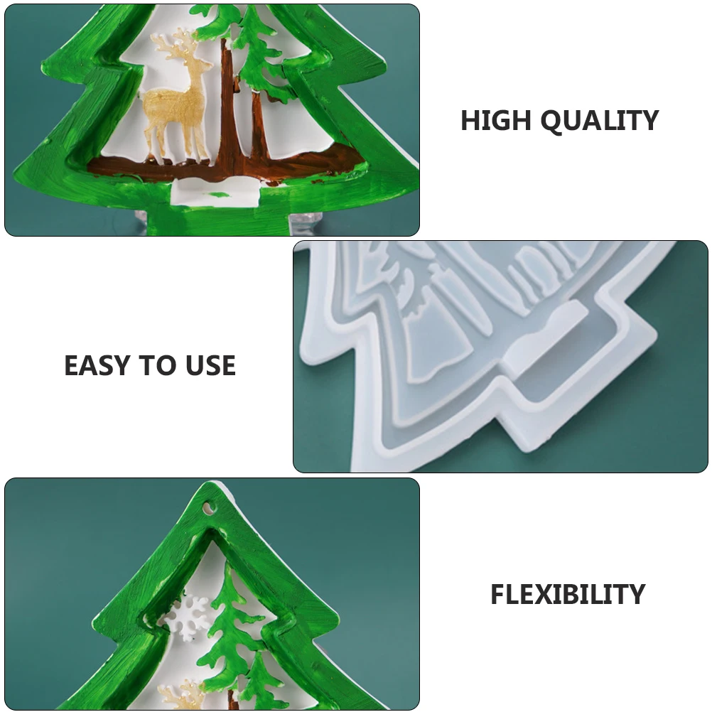 

Christmas Tree Mold Snowflake DIY Silicone H made Simple Epoxy Resin Crafts High Quality Flexible Transparent Easy Use Clean
