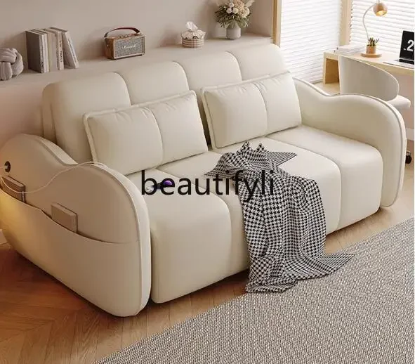 

Intelligent electric sofa bed foldable cream wind dual-purpose multi-function