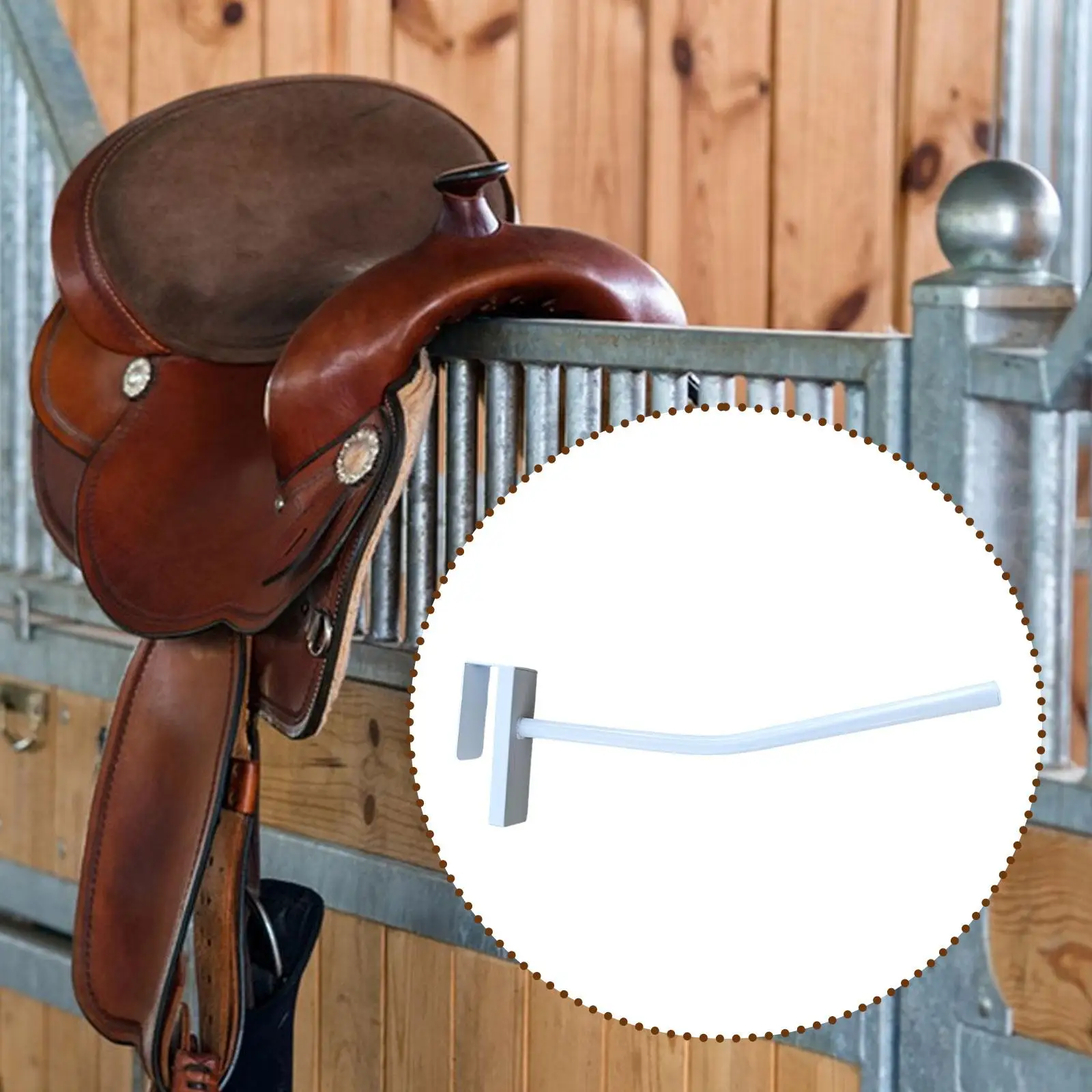 Portable Saddle Rack Saddle Bar Hangs on Stall Walls or Doors