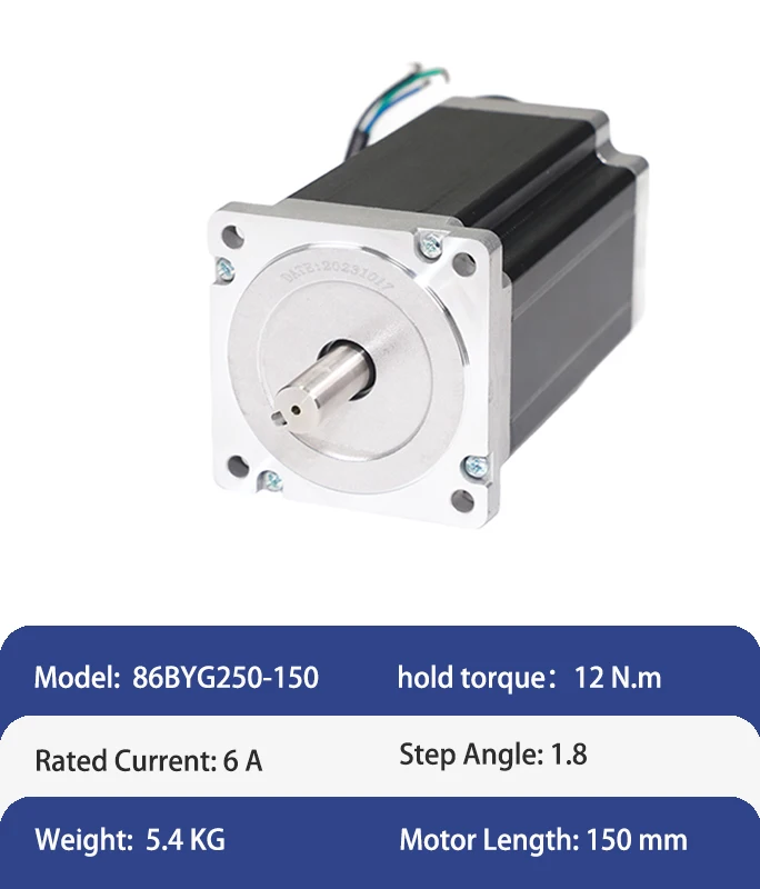 Motor paso a paso híbrido Nema34 bifásico de alto par de 12 Nm con controlador de motor para kits CNC y aplicaciones impulsadas
