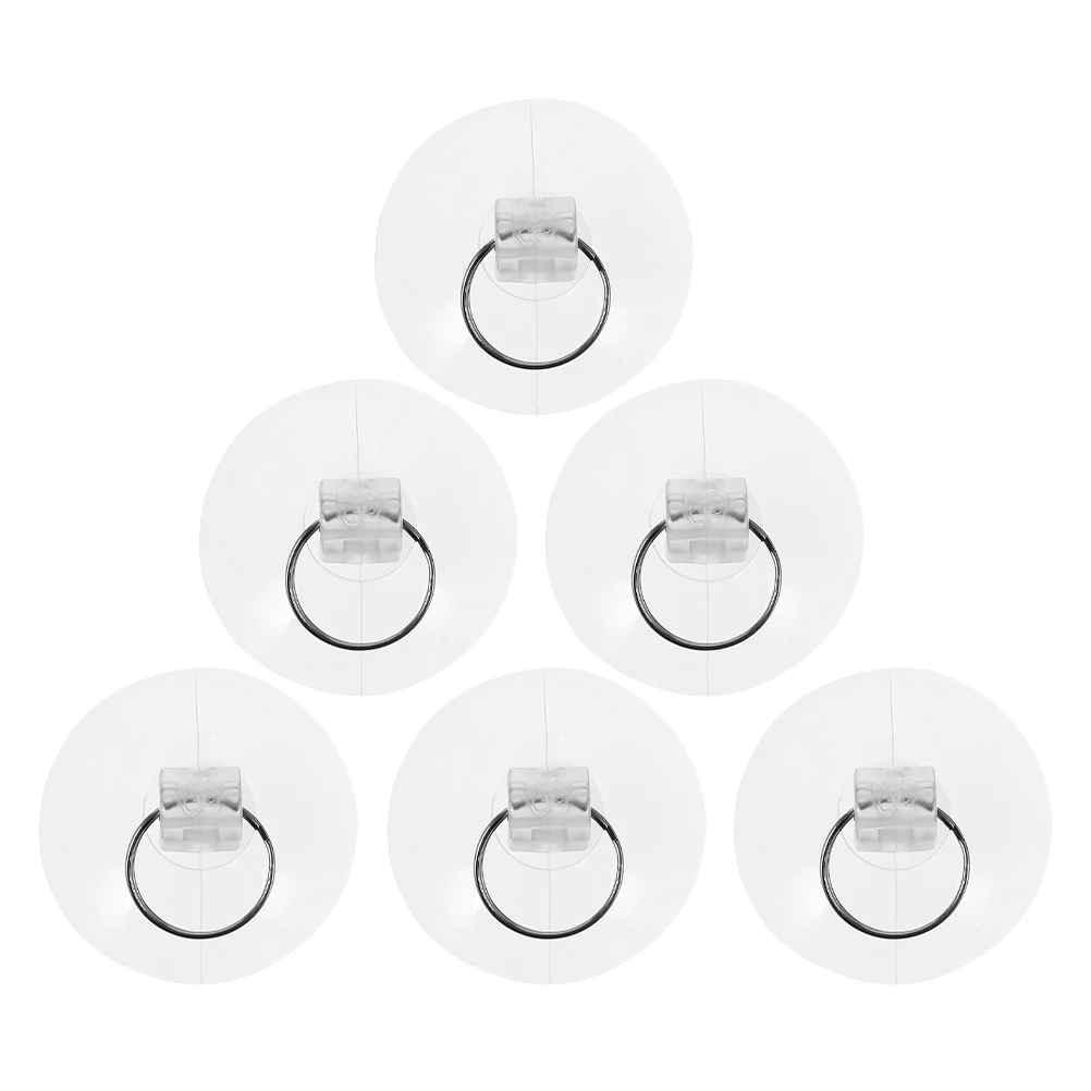 

6pcs Suction Cup Hooks Strong Transparent Wall Hangers No Trace for Bathroom Kitchen Office Shower Curtain Decorations Glass