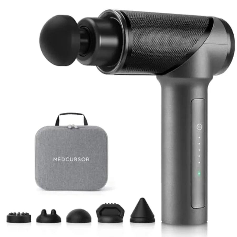 

Massage Gun - High Intensity Brushless Motor, Handheld Percussion Deep Tissue Massager with 6 Massage Heads for Sore Muscle and