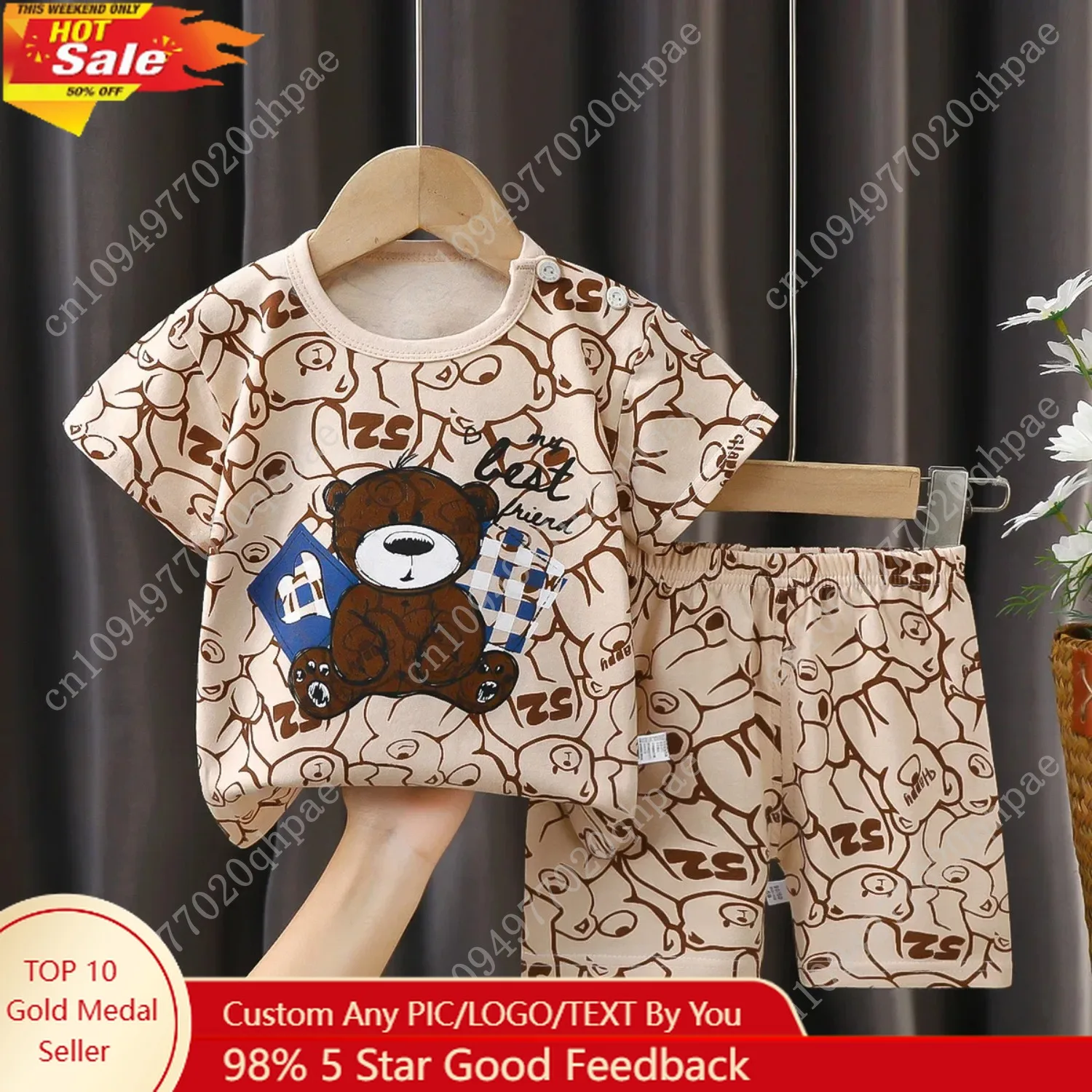 2025 جديد أطفال بنين بنات الصيف منامة لطيف الكرتون طباعة تي شيرتات قصيرة الاكمام بلايز مع السراويل طفل رضيع مجموعة ملابس