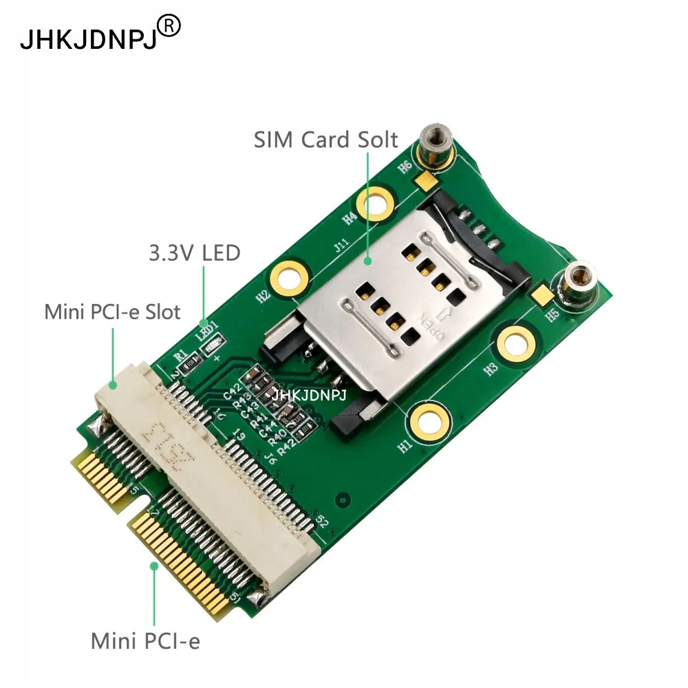 Mini PCI-E Adapter with SIM Card Slot for 3G/4G ,WWAN LTE ,GPS card