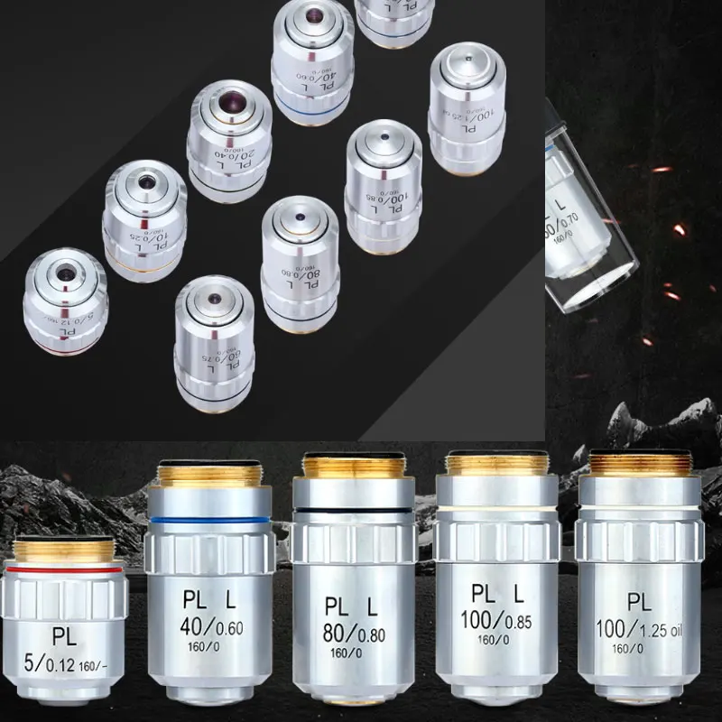 

Metallurgical Microscope Plan Achromatic Objective Lens 5X 20X 40X 50X 80X 100X Long Working Distance