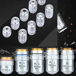 Metallurgical Microscope Plan Achromatic Objective Lens 5X 20X 40X 50X 80X 100X Long Working Distance