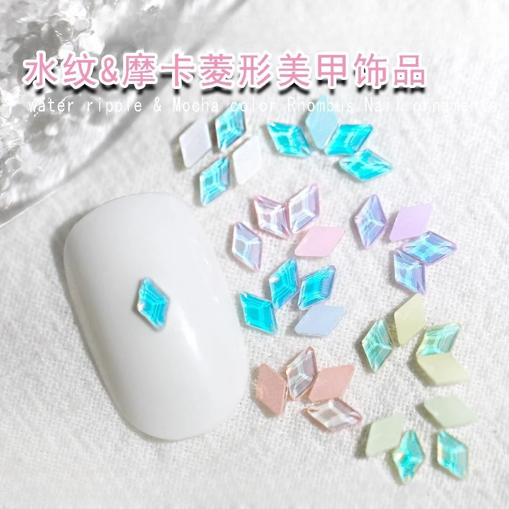 3*5mm Rhombus Mocha Color Boutique Flat bottom nail art rhinestones Glass crystal 3D nail decoration Mini shape wholesale