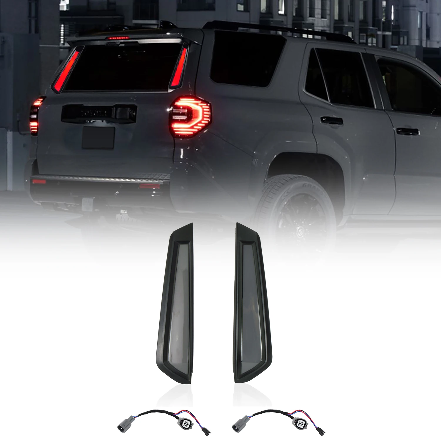 

For Toyota 4Runner 6th Gen 2025 Tailgate Rear Pillar Light Dynamic Brake Tail Light Assembly Car Exterior Accessories 2 Pcs