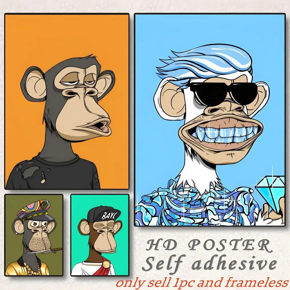 Bored Ape Yacht Club NFT Poster Gift with prints Home bedroom living room decoration promotion and display