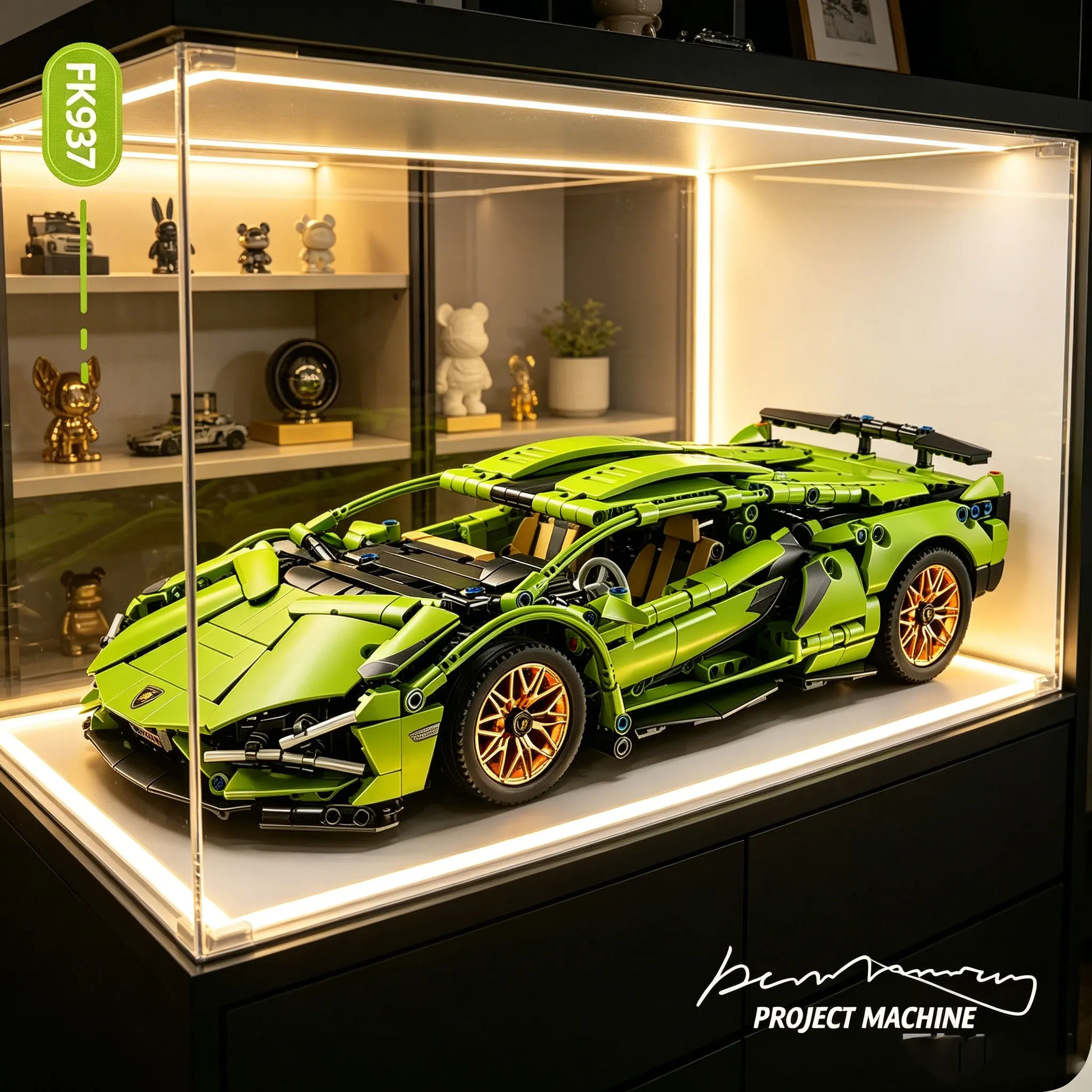 Technology Racing Car Block Model 1280PCS+ 1:14 Motion Speed Car Model Mechanical Super Block Assembly Toy Children Adult Gifts