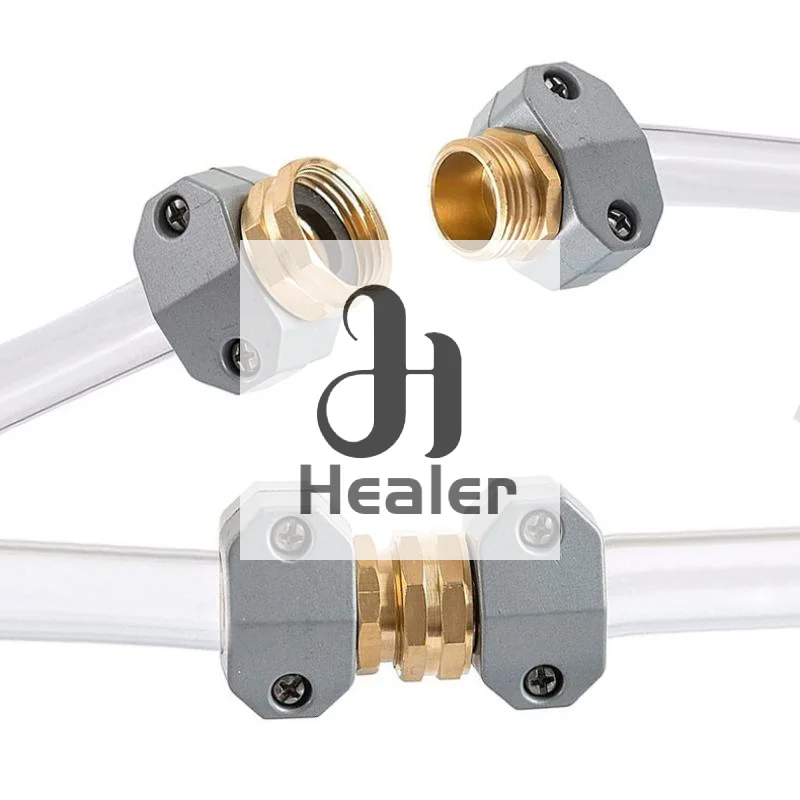Leakproof Garden Water Pipe Repair Set Zinc Aluminum 58 to 34 Inch Male Female Hose Connectors for Outdoor Irrigation