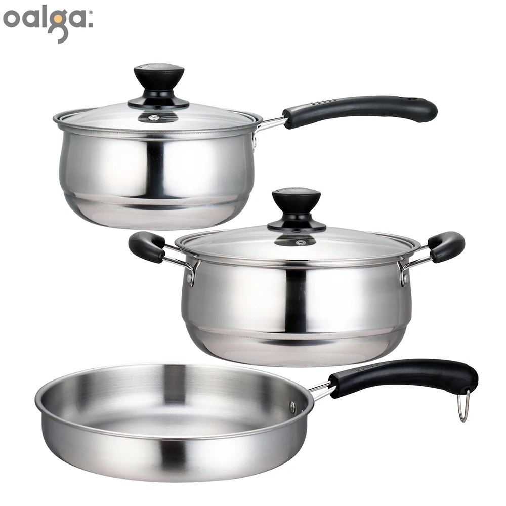 

304 Stainless Steel Pot Set, Practical Frying Pan, Non Stick Cooking Pot Set Cookware Sets, Pots and Pans, Kitchen Cookware Sets