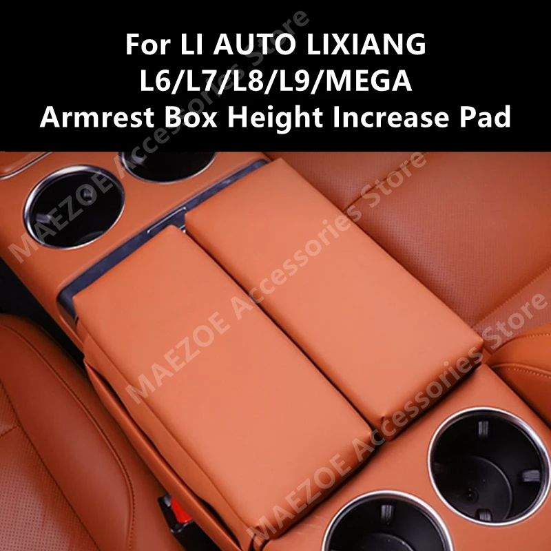 For LI AUTO LIXIANG L6/L7/L8/L9/MEGA Armrest Box Height Increase Pad,Interior Modification Leather Protective Cover