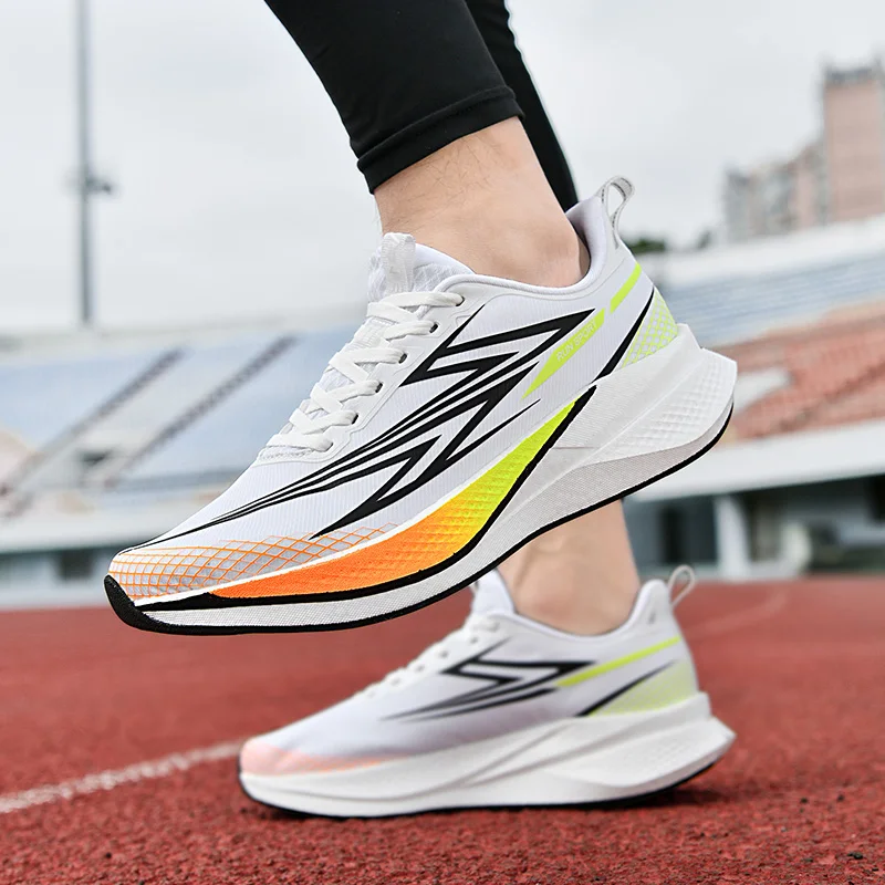 Unisex Sports Shoes Breathable Mesh Running Shock Absorbing Sneakers Lightweight Non Slip Athletic Footwear Men's&Women