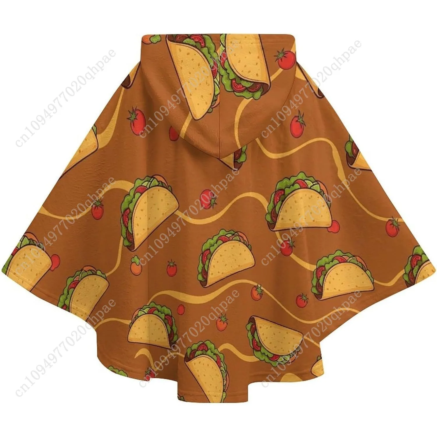 سترة بطانية مريحة من الفلانيل، سترة بقلنسوة كبيرة الحجم بنمط تاكو مع جيوب للأطفال والمراهقين