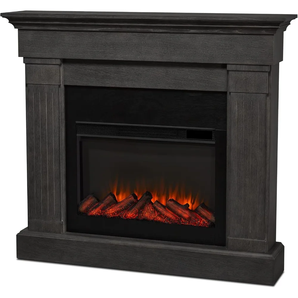 Crawford Slim Indoor Electric Fireplace with Mantel for Living Room or Bedroom, Replaceable Fireplace Insert Heater,