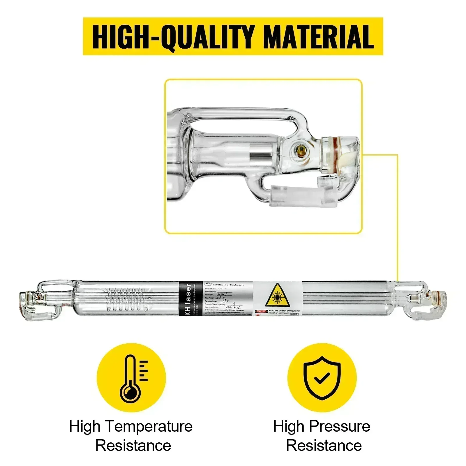 VEVOR Tubo Laser CO2 40W 50W 60W 80W 100W 130W 150W Potente da 700mm a 1830mm Lunghezza Vetro 80mm Diametro per Macchina da Taglio per Incisore