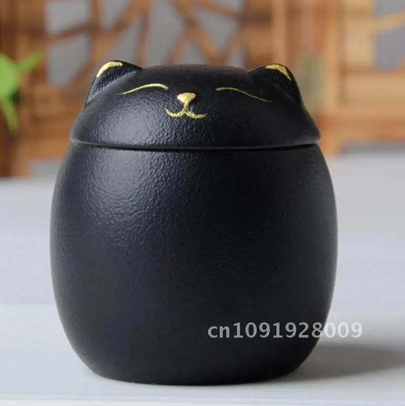 

170ml Urn for Pet Ashes Funeral Shape Memorial Cremation Urns Cat Black Dog Cat urn Decorative Urns-Handcrafted for urn