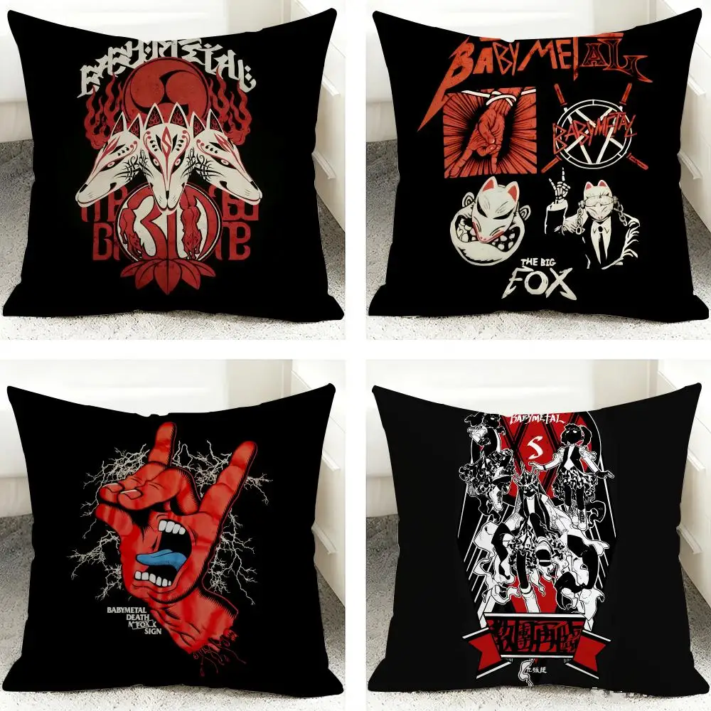 Nice B-Babymetal Rock Cushion Cover 40x40cm Square Decorative Sofa Cushion Cover Bedroom Living Room Home Decor Gift