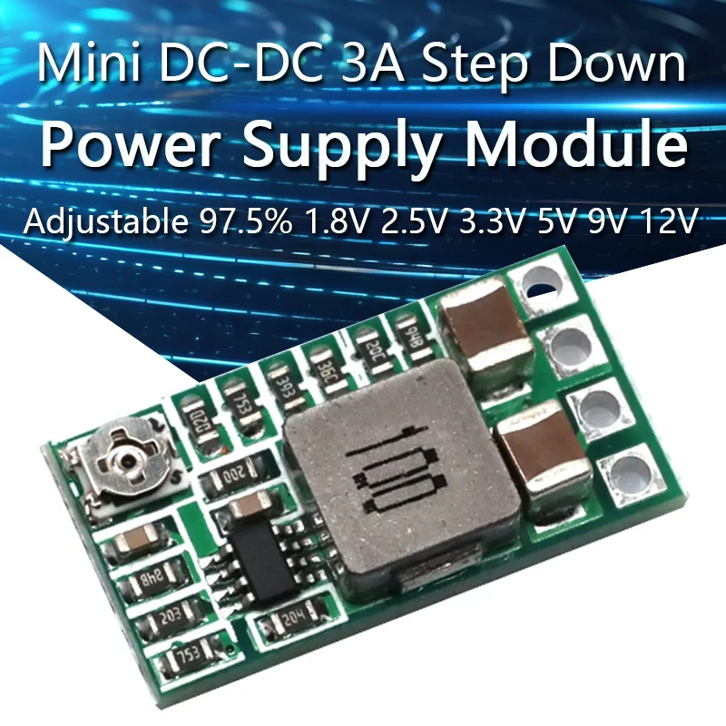 

Mini DC-DC 12-24V To 5V 3A Step Down Power Supply Module Voltage Buck Converter Adjustable 97.5% 1.8V 2.5V 3.3V 5V 9V 12V