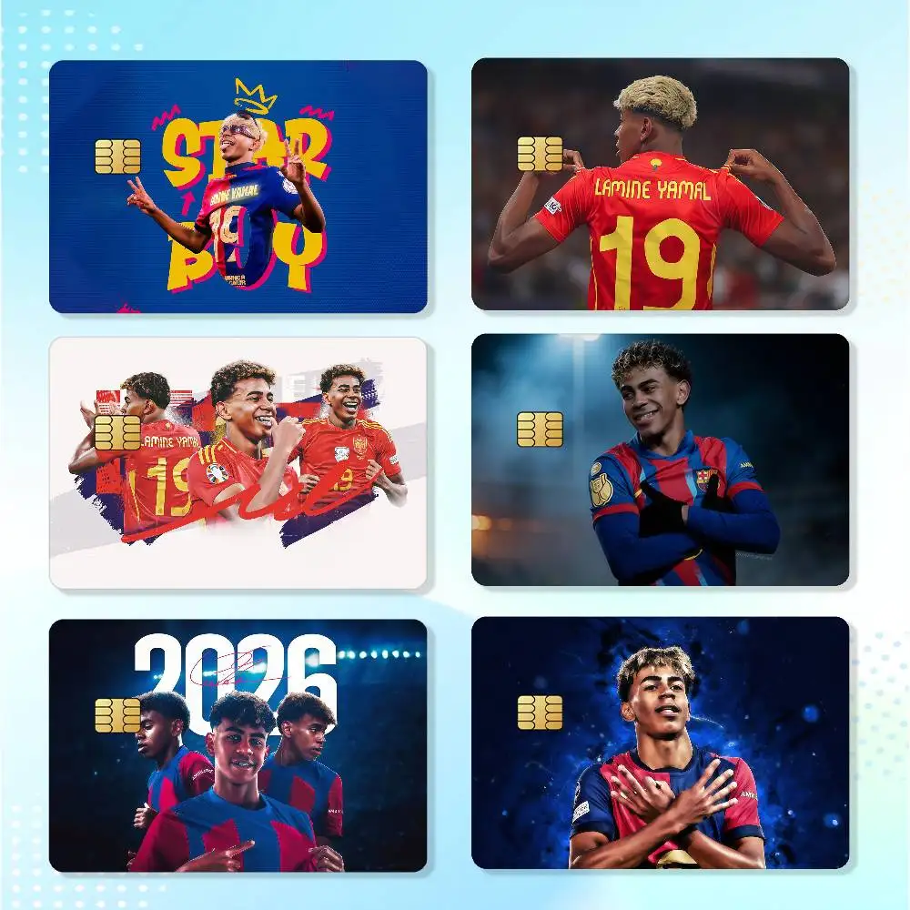 Football Star L-lamine Y-yamal Waterproof Card Stickers For Credit Cards Debit Cards And Transit Cards 4pcs