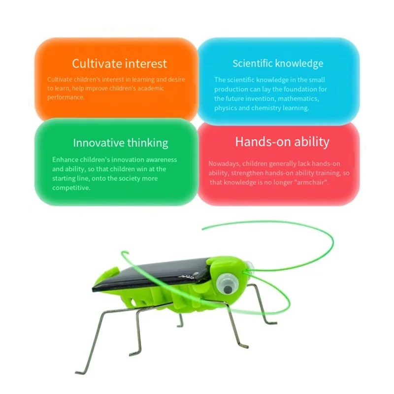 Fun Solar Grasshopper , Moving Insect Simulation, Educational Science Gift For Children And Students