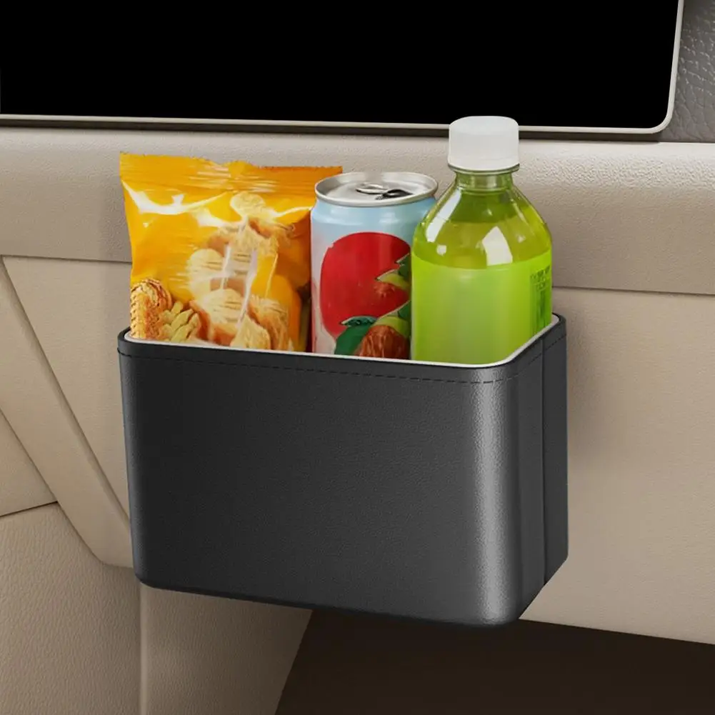 Car Waste Bin Trash Can for Vehicle Interior Multifunctional Organizer Box for Passenger Seat Storage Pouch for Car Tissue Garba