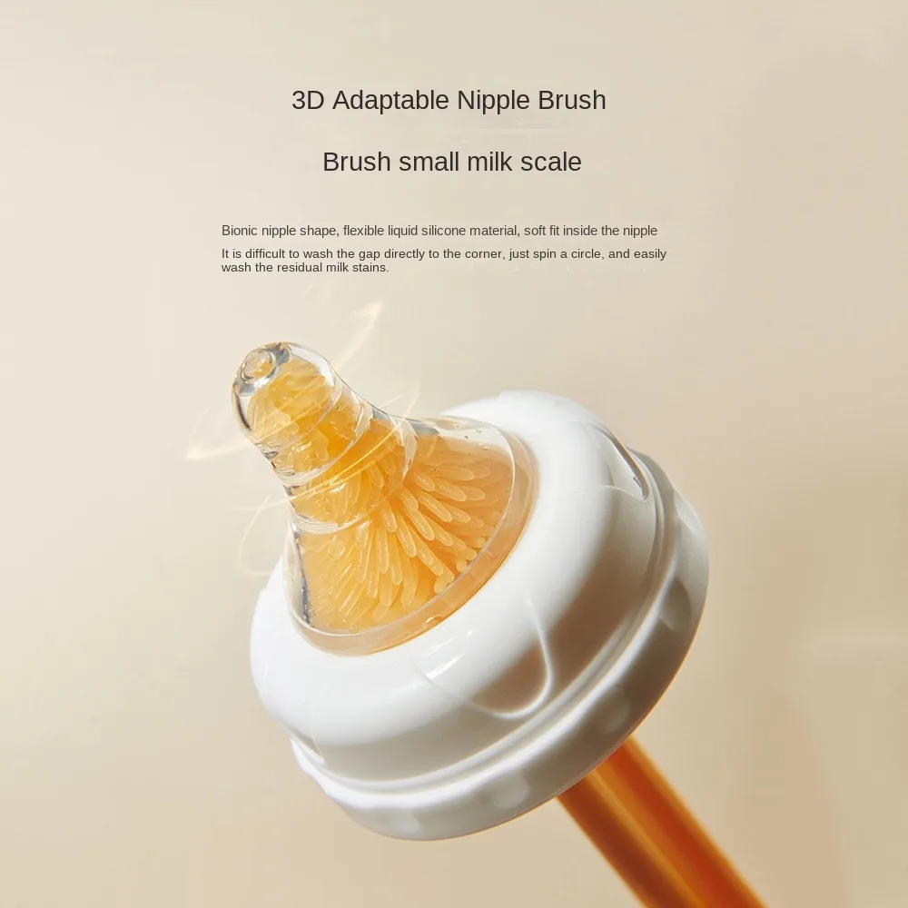 Multifunctional Bottle Cleaning Brush Set 8 in 1 Lion Glass Cup Washing Brush Storage Drain Rack Nipple Brush