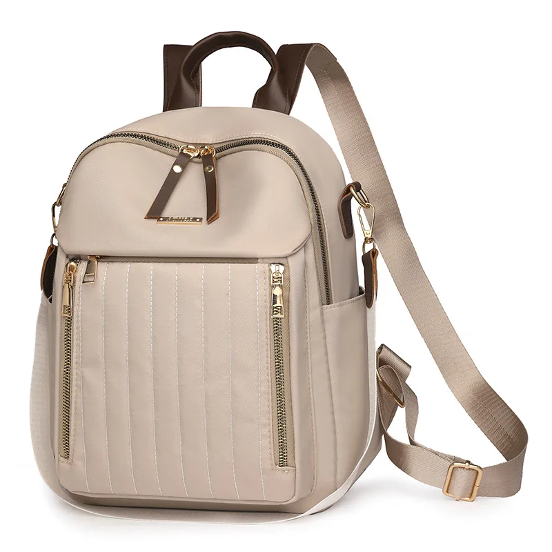 Stylish Nylon Backpack Multi Functional Daypack with Multiple Pockets, Convertible Strap & Durable Hardware for Women Daily Use