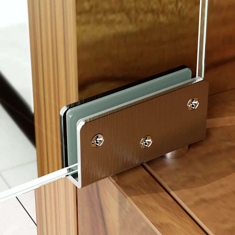 4pcs Stainless steel glass door hinges, wine cabinet cabinet rotating shaft hinges, hanging cabinet window glass door clamps