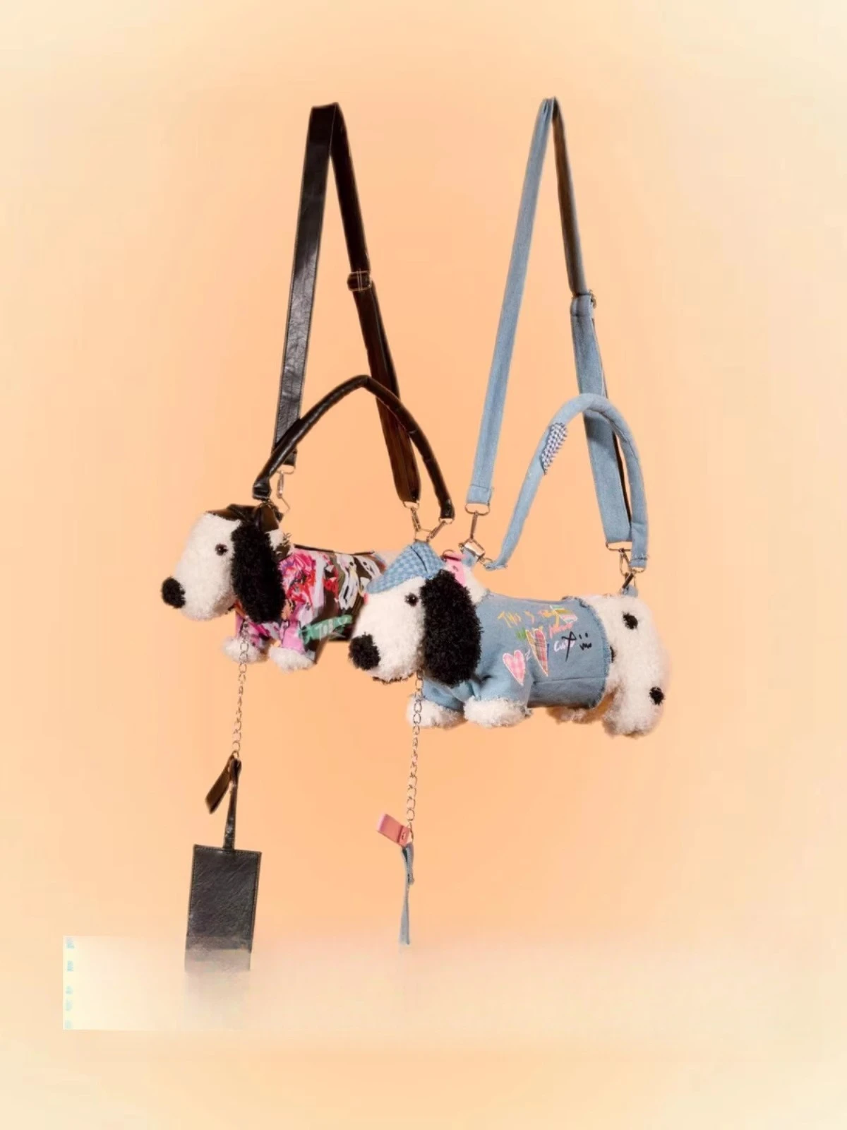 

2025 New Niche Cute Plush Little Dog Crossbody Bag Obediently Damaged Shoulder Bag Fashionable and Versatile