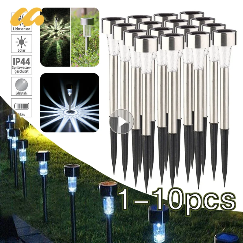 Outdoor Solar Lights Garden Solar Powered Lamp Lantern Waterproof Landscape Lighting Pathway Yard Lawn Garden Decor 1-10pcs