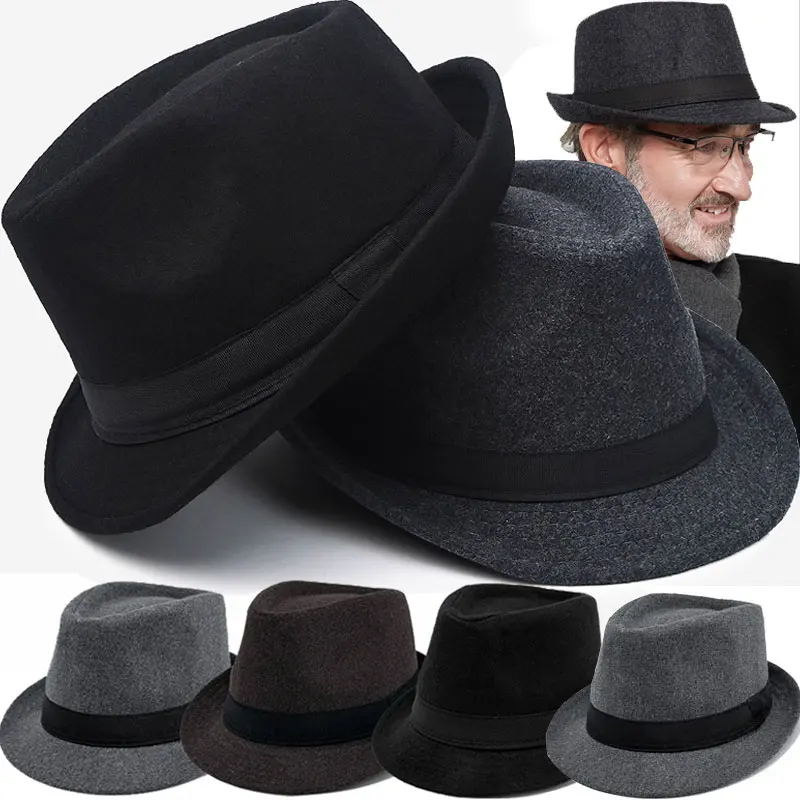

Модная классическая шерстяная шляпа-федора унисекс 20-х годов, осенне-зимняя шляпа-ведро с ремешком, повседневные британские фетровые джазовые шляпы