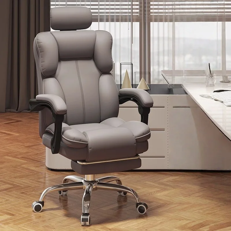 

Contemporary Designer Ergonomic High Back Office Chair Swivel Rolling with Lumbar Support and Headrest Chaise De Bureaux