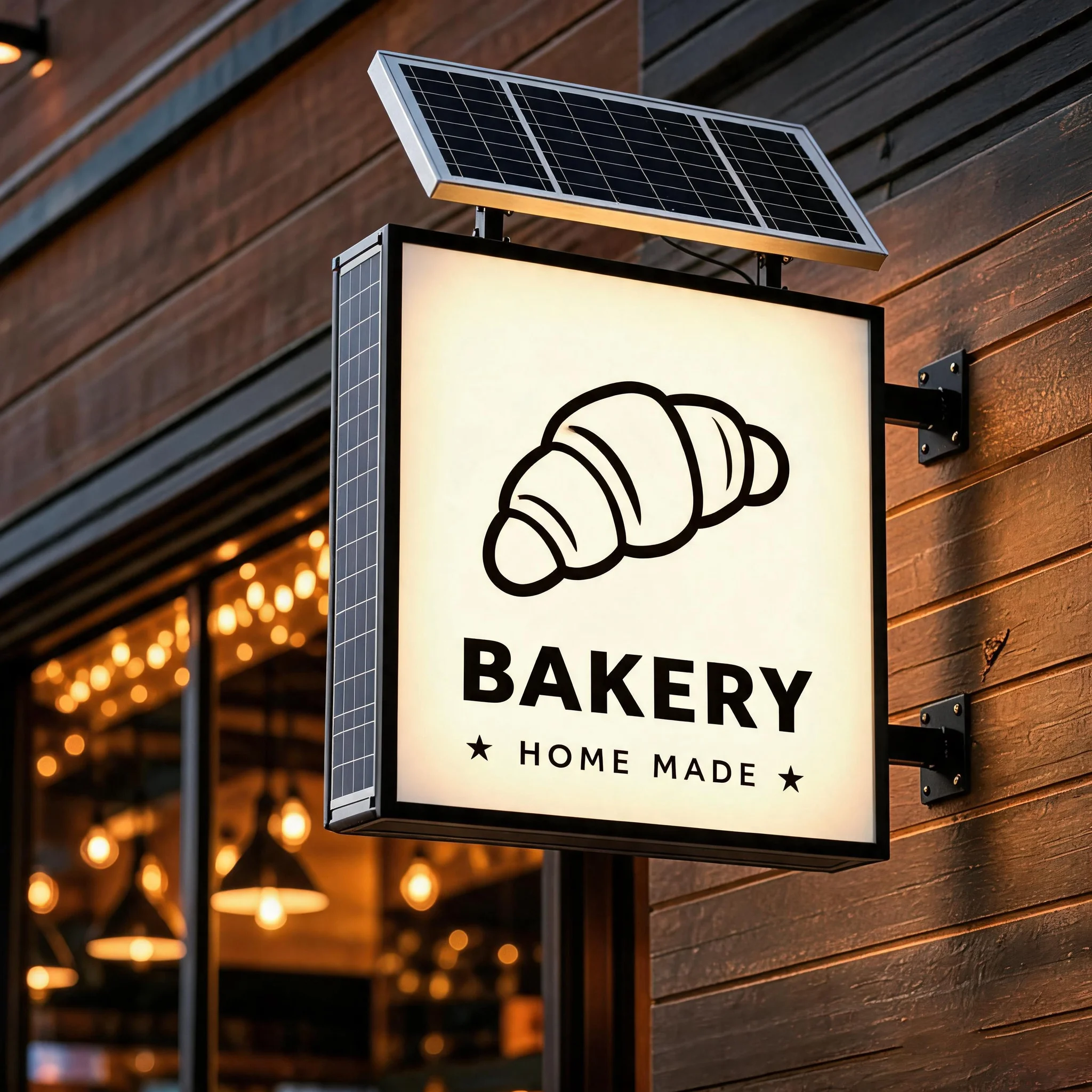 Custom Solar Powered Energy Saving Light Box Advertising Double Sided Light Box Outdoor Waterproof Business Sign for Restaurant
