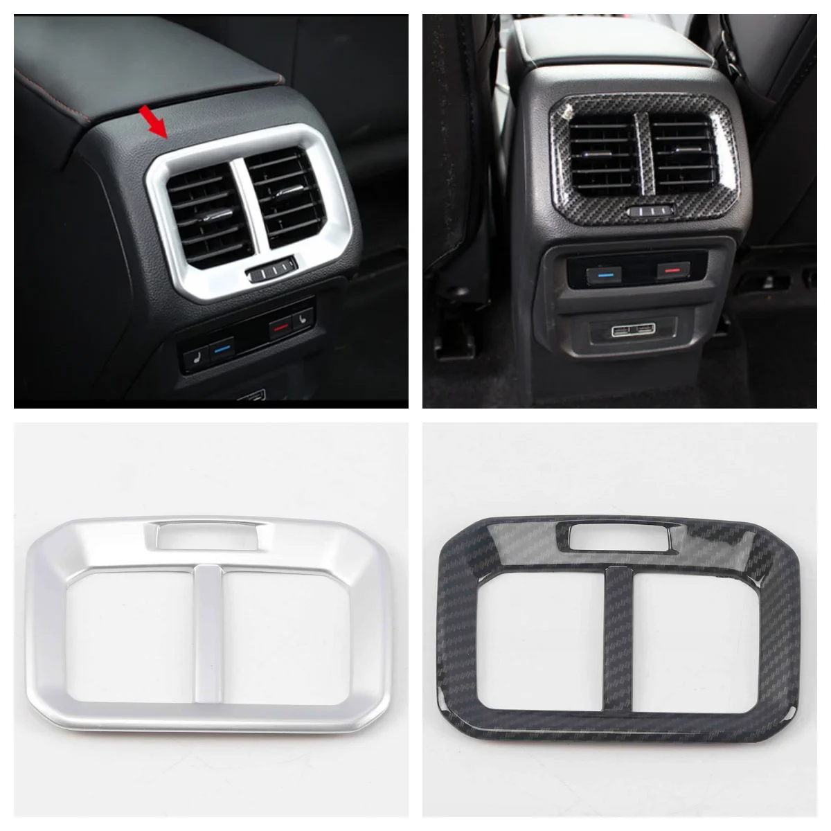 For Volkswagen VW Tiguan mk2 2017 2018  Car Back Rear Air Condition Outlet Vent Frame Cover Trim Styling Accessories