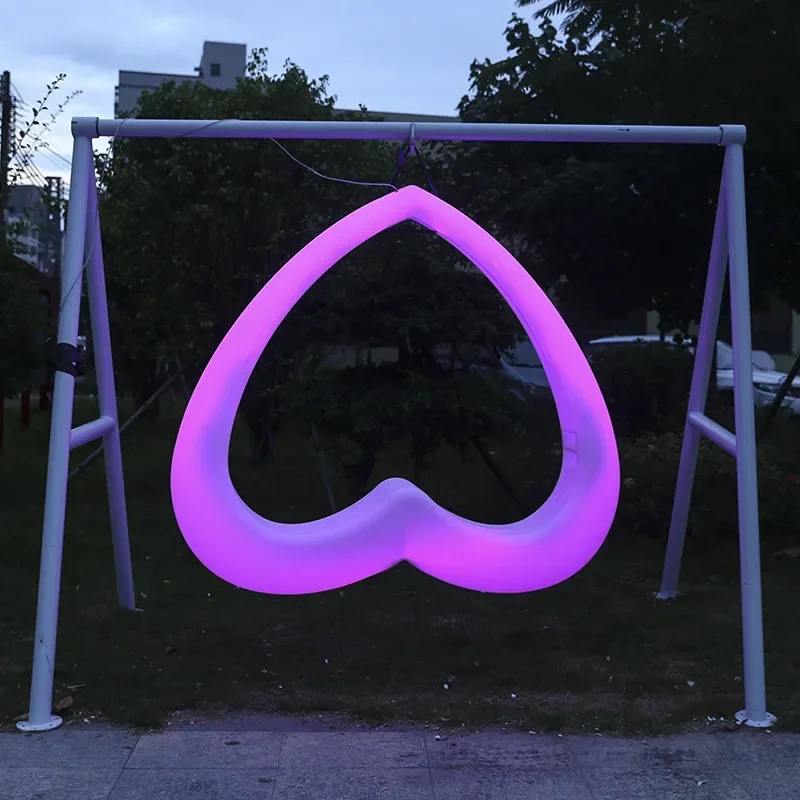 

For Illuminated Furniture Glowing Outdoor Swings LED Luminous Moon Decorative Garden Lounge Round